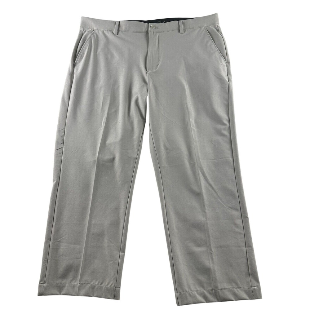 Greg Norman Pants Mens‎ 38X30 Beige Chino Golf Stretch Flat Front Straight Logo